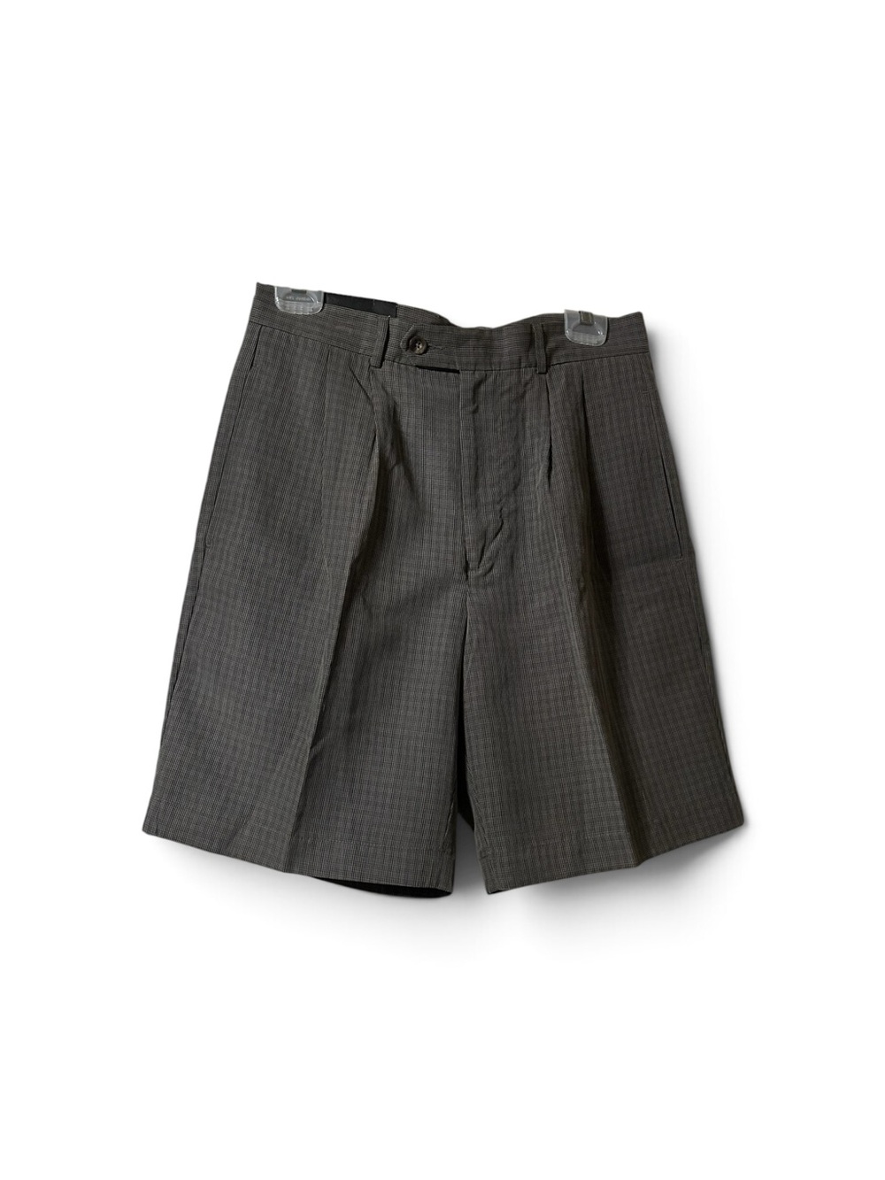 Perry Ellis Charcoal Houndstooth Pleated Front Shorts